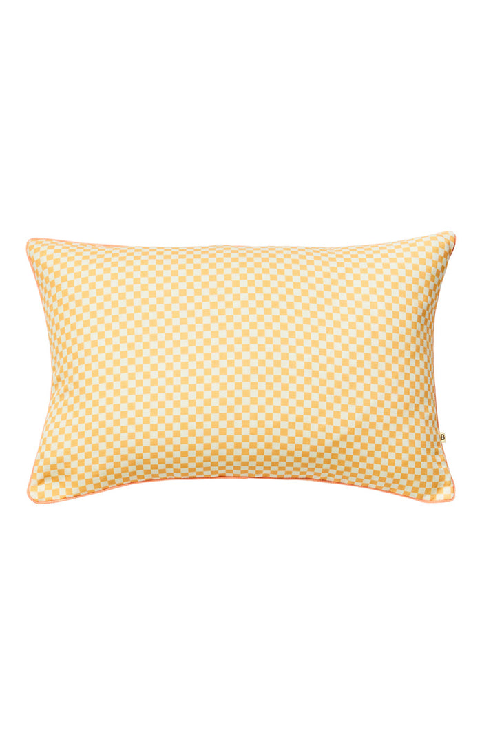 Tiny Checkers Peach Outdoor Cushion