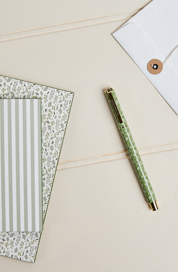 Petite Notebook - Sage Stripe