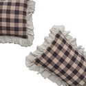 Licorice Gingham Ruffle Pillowcase - Set of 2