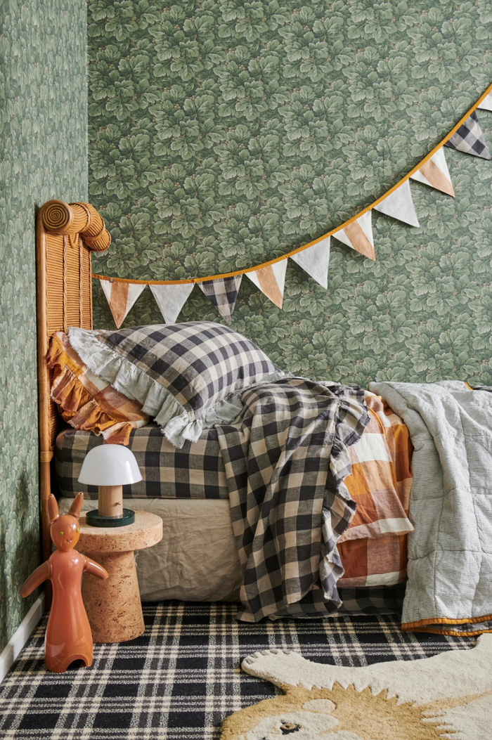 Licorice Gingham Ruffle Pillowcase - Set of 2