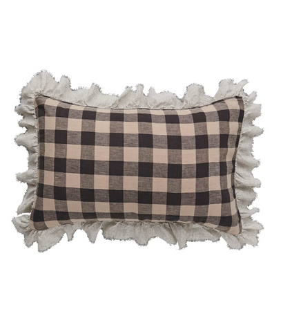 Licorice Gingham Ruffle Pillowcase - Set of 2