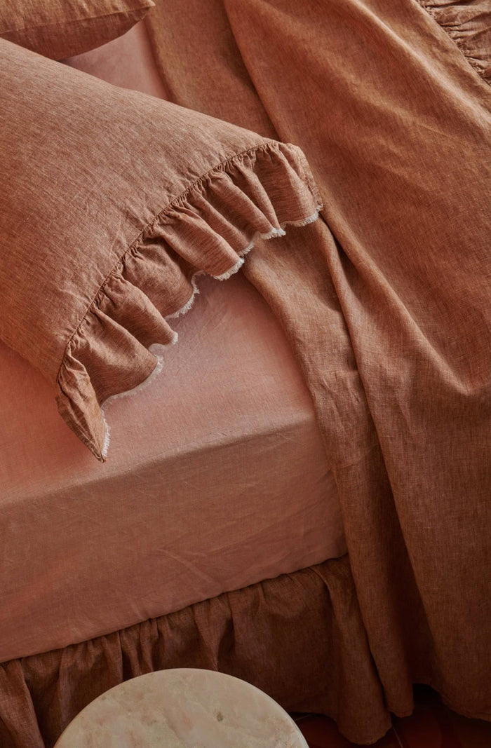 Cinnamon Ruffle Pillowcase - Set of 2