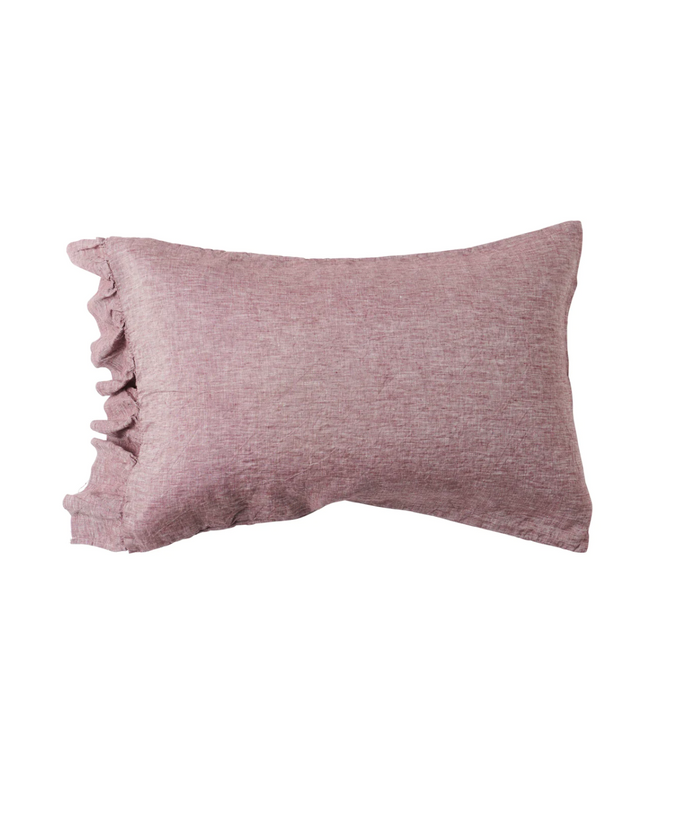 Aubergine Ruffle Pillowcase - Set of 2