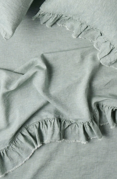 Fog Ruffle Flat Sheet