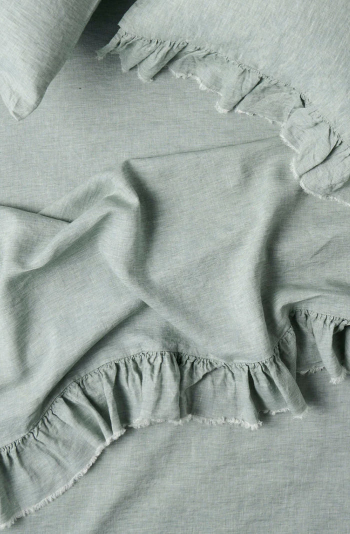 Fog Ruffle Flat Sheet