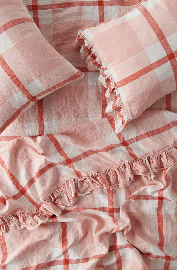 Floss Check Ruffle Pillowcase - Set of 2