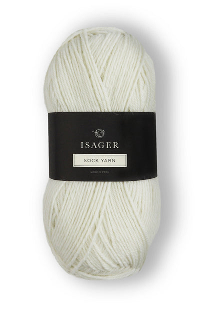 Isager Sock Yarn Natural White 0 50g