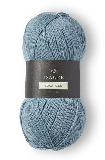 isager sock yarn smoke blue 11 100g