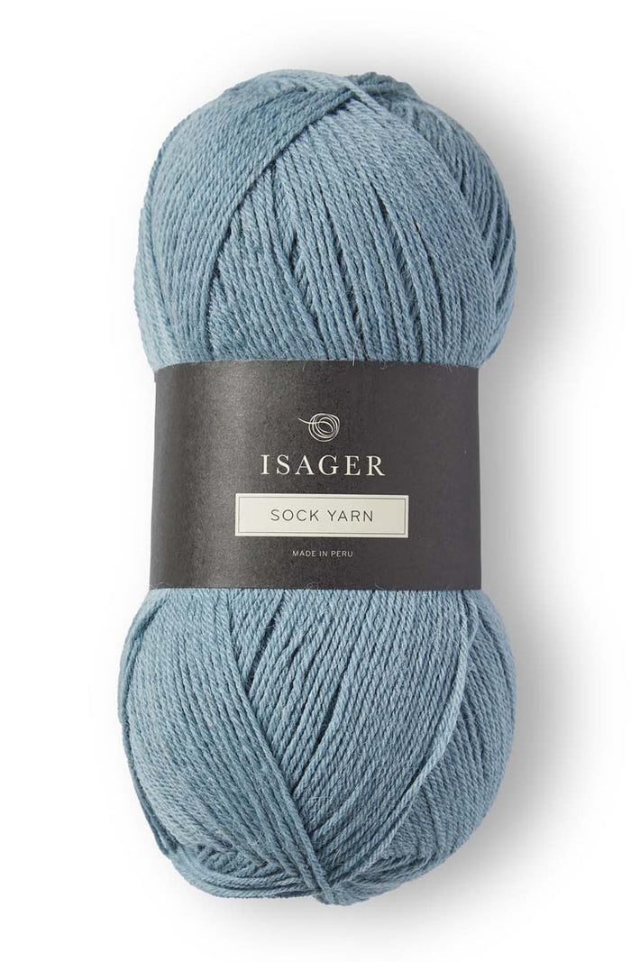 isager sock yarn smoke blue 11 100g