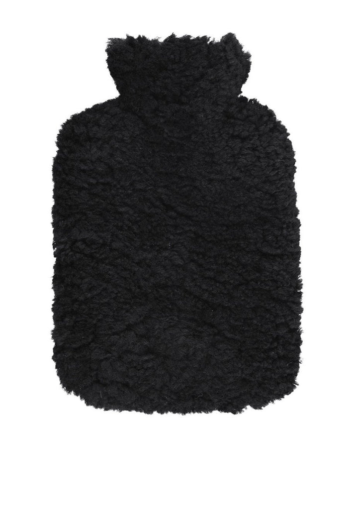 New Zealand Short Wool Hot Water Bottle - Black