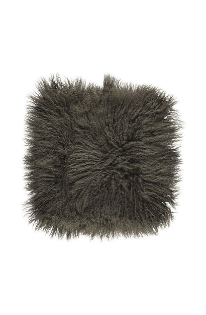 tibetan sheepskin cushion - hedge green
