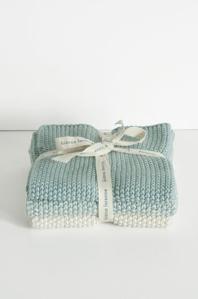 lavette duck egg washcloths - set of three