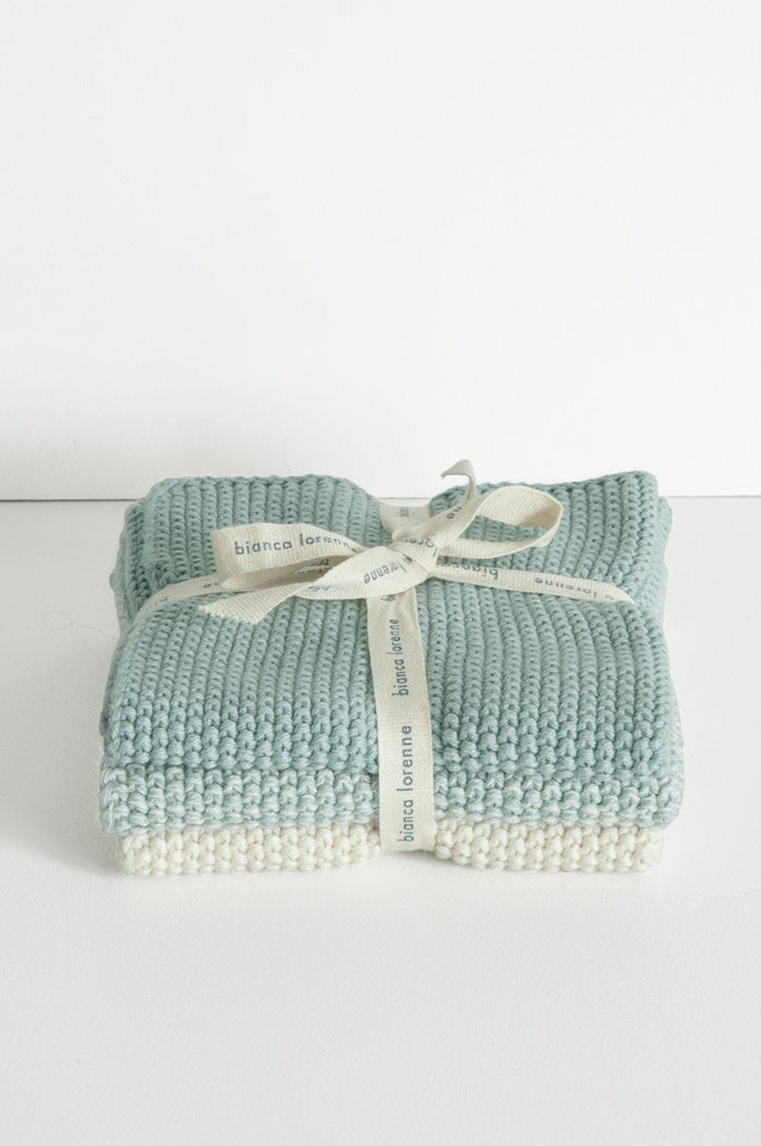 lavette duck egg washcloths - set of three