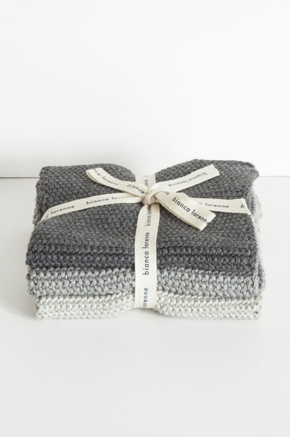 lavette grey washcloths - set of three