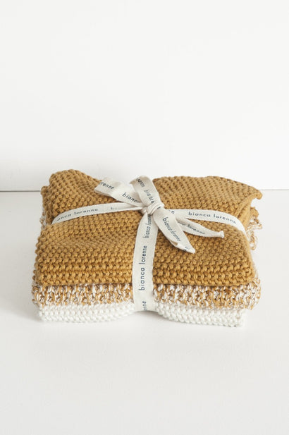 lavette ochre washcloths - set of three