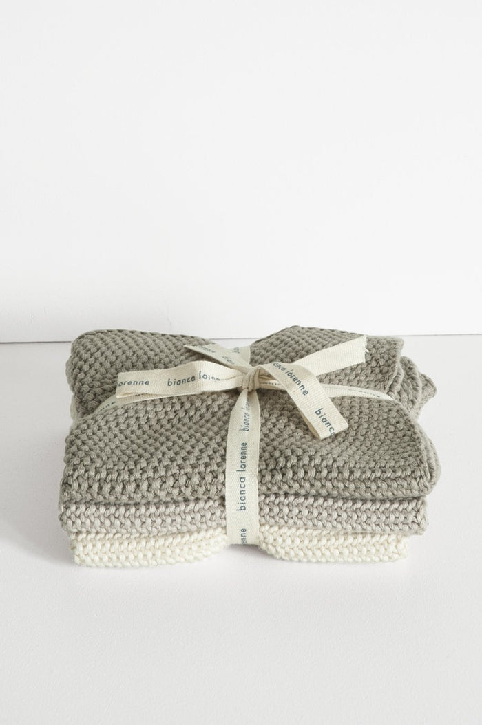 lavette taupe washcloths - set of three
