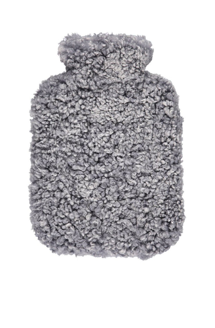 New Zealand Short Wool Hot Water Bottle - Light Grey