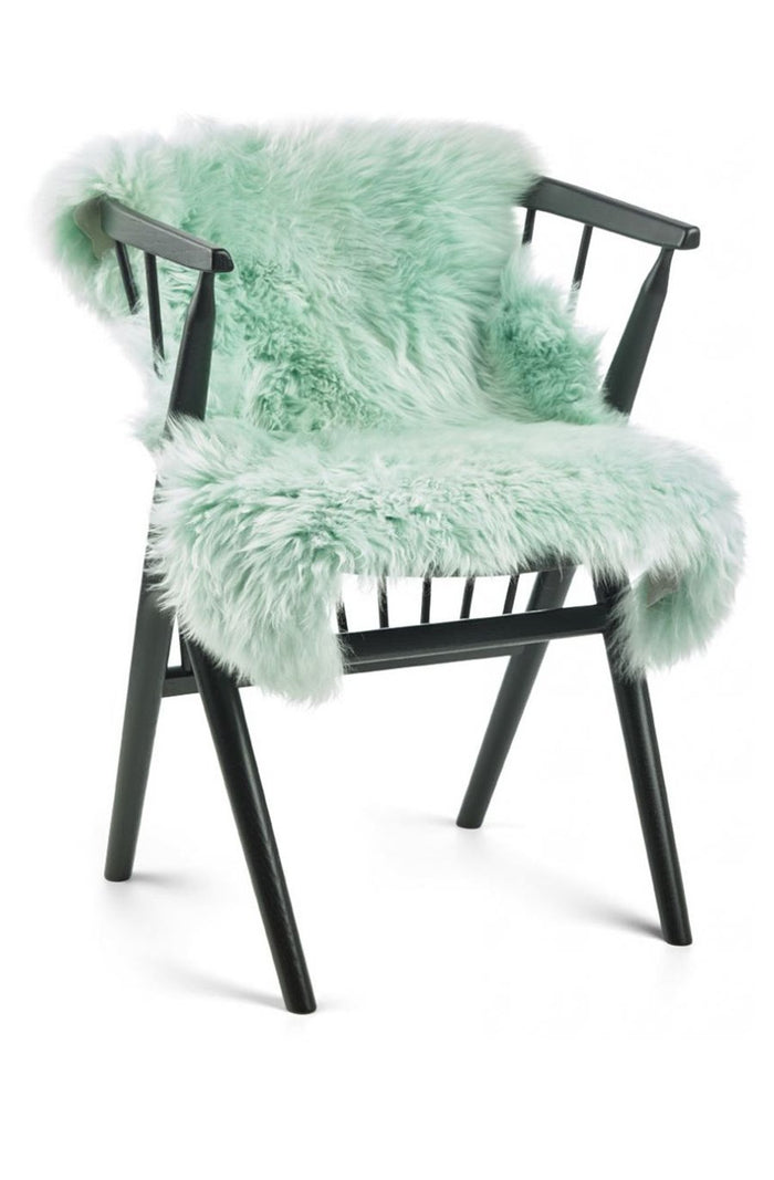 new zealand long wool sheepskin rug - mint