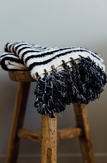 Black Stripe Bath Mat