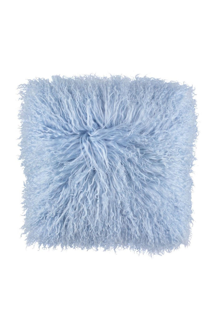 tibetan sheepskin cushion - summer sky