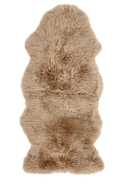 New Zealand Long Wool Sheepskin Rug  - Taupe - 1.5 Sheepskins